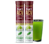 Vitaminnica ACV 5in1 Moringa Effervescent Tablets- 1100mg | Green Apple Flavor | Natural Energy & Immunity Booster with Antioxidants to Control Cravings -15 Tablets (2)
