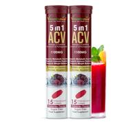 Vitaminnica ACV 5in1 Moringa Effervescent Tablets- 1100mg | Mixberries Flavor | Natural Energy & Immunity Booster with Antioxidants to Control Cravings -15 Tablets (2)