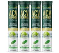 Vitaminnica ACV Moringa 15 Effervescent Tablets 500mg Apple Cider Vinegar with No Added Sugar for Gut Health | Weight Loss | Reduces Stress | Green Apple Flavour (4)