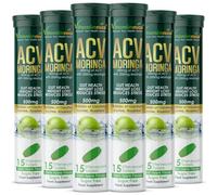 Vitaminnica ACV Moringa 15 Effervescent Tablets 500mg Apple Cider Vinegar with No Added Sugar for Gut Health | Weight Loss | Reduces Stress | Green Apple Flavour (6)