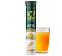 Vitaminnica ACV Moringa 15 Effervescent Tablets 500mg Apple Cider Vinegar with No Added Sugar for Gut Health | Weight Loss | Reduces Stress | Orange Flavour (1)