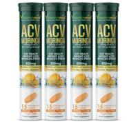 Vitaminnica ACV Moringa 15 Effervescent Tablets 500mg Apple Cider Vinegar with No Added Sugar for Gut Health | Weight Loss | Reduces Stress | Orange Flavour (4)