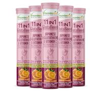 Vitaminnica Gluta Boost 11-in-1 Effervescent Tablets with Japanese L-Glutathione, Collagen, & Hyaluronic Acid | Skin Radiance & Beauty Supplement | 15 Tablets (Pack of 5, Orange)