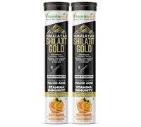 Vitaminnica Himalayan Shilajit Gold- 40 Effervescent Tablets Orange Flavour | Shilajit, Safed Musli, Ashwagandha & Gold Dust for Strength, Stamina & Vitality | 100% Natural Ayurvedic