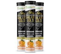 Vitaminnica Himalayan Shilajit Gold- 60 Effervescent Tablets Orange Flavour | Shilajit, Safed Musli, Ashwagandha & Gold Dust for Strength, Stamina & Vitality