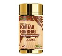 Vitaminnica Korean Ginseng High Strength (Eqv. 3000mg) Energy, Focus, Immune Support & Vitality - Natural Adaptogen for Stress Relief | 60 Veg Capsules