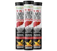 Vitaminnica Liver Detox 9-in-1 | Advanced Liver Cleanse & Support Formula | with Milk Thistle, Dandelion, Turmeric & More | Natural Orange Flavour | Promotes Detox, Digestion & Energy (Pack of 3)