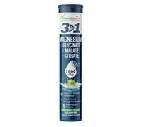 Vitaminnica Magnesium 3-in-1-15 Effervescent Tablets Green Apple Flavour - High Absorption Magnesium Malate, Citrate & Glycinate - Energy, Muscle Function & Relaxation - Sugar-Free