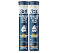 Vitaminnica Magnesium 3-in-1 | 30 Effervescent Tablets Orange Flavour - High Absorption Magnesium Malate, Citrate & Glycinate - Energy, Muscle Function & Relaxation - Sugar Free