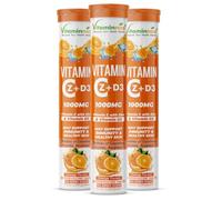 Vitaminnica Vitamin C+Z+D3 Effervescent Tablets Orange Flavour | Immune Support | Antioxidant Protection | Bone Health | Daily Wellness Formula (60 Tablets)