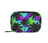 Vitamins Bags Pill Bag Organizer for Purse Neon Palm Trees Tropical