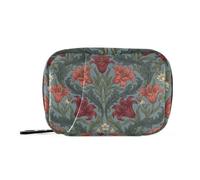 Vitamins Bags Travel Pill case for Purse Retro Red Saskatchewan Lily