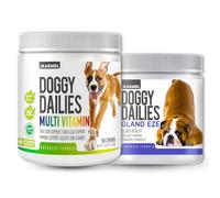 | Vitamins Supplements For Dogs | Skin & Coat | Probiotics + Joint Support & Gland Eze Chews Bundle.