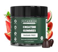 Vitammies Vegan Sugar Free Creatine Monohydrate Gummies for Muscle Gain | More Strength | Faster Recovery | Clinically Studied Creatine 5g Dose | Watermelon Strawberry Flavour | 30 Servings