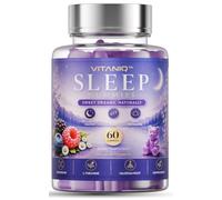 VITANIQ NEW Sleep Gummies UK| L-Theanine, Magnesium, Valerian Root, Passionflower & Ashwagandha | Mixed Berry Flavour | Vegan Friendly | 60 Gummies | 1 Month Supply