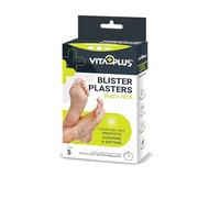 VITAPLUS Mixed Size Blister Plasters, 5 Hydrocolloid Blister Plasters, 2 x Medium, 2 x Small, 1 x Toe