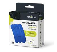 VitaPlus Plasters 100-Pieces Bulk Pack, 72 mm Length x 19 mm Width, Blue