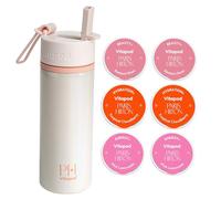 Vitapod Paris Hilton x Daily Wellness System - 22oz Pearlescent Water Bottle in Champagne Kiss & 6 Drink Mix Pod Sampler, Includes BEAUTY+, HYDRATION+, and ENERGY+ Functional Drink Mix Pods