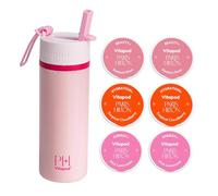 Vitapod Paris Hilton x Daily Wellness System - 22oz Pearlescent Water Bottle in That's Hot Pink & 6 Drink Mix Pod Sampler, Includes BEAUTY+, HYDRATION+, and ENERGY+ Functional Drink Mix Pods