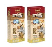 Vitapol Smakers® Natural Treat Sticks for Rodents & Rabbits - Enriched with Fruits, Vegetables, Herbs, Nuts & Probiotic Yoghurt - Healthy Complementary Snacks (6pcs, 270g, Nut-Forest Fruits-Popcorn)