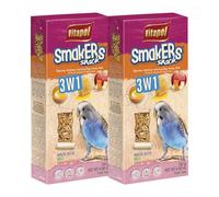 Vitapol Smakers® Parrot Treat Sticks - Variety of Snacks for Budgies, Cockatiels & Large Parrots | Natural Fruit, Egg, Honey, Seed | Vitamin-Rich Snacks, Health & Plumage Support (3 in 1, 260g)