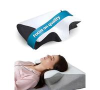 Vitasleep Migraine Pillow - Orthopedic Cervical Memory Foam Pillow for Neck Pain Relief, Ergonomic Dual Height Neck Support Pillow for Side, Back & Stomach Sleepers, For People with Insomnia (Black)