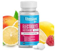 Vitassium FastChews, Chewable Electrolyte Tablets, Fast-Acting Sodium Tablets, Fruit Punch, 60 Count
