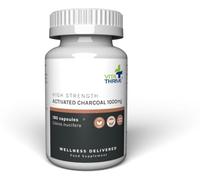 VitaThrive® Activated Charcoal 1000mg Capsules - High Strength Coconut Shell Activated Charcoal Supplement for Digestive Suppor - Gut Wellness - Vegan Charcoal Capsules - 180 Capsules
