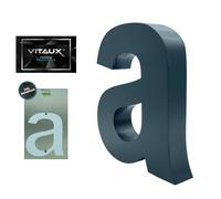 VITAUX® House Number Anthracite RAL 7016 Including Template with Spirit Level Function | House Number Plaque Made of Solid Steel House Numbers Font Arial (a, 3D 20 cm)