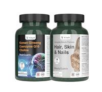 VitaV BrainGuard+ & BeautyGuard+ Bundle | Brain, Energy, Hair & Skin Support for Men & Women | Korean Ginseng, CoQ10, Biotin & Hyaluronic Acid | Memory, Focus, Hair Growth & Beauty Formula | 120 Capsu