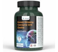 VitaV BrainGuard+ Korean Ginseng Coenzyme - Brain Supplement & Focus Supplement for Men & Women | Panax Ginseng Q10 Capsules for Memory, Cognitive Supplement & Energy Booster | 120 Capsules