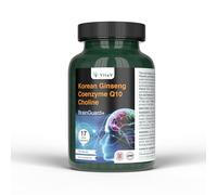 VitaV BrainGuard+ Korean Ginseng Coenzyme - Nootropics Brain Supplement & Focus Supplement for Men & Women | Panax Ginseng Q10 Capsules for Memory, Cognitive Supplement & Energy Booster | 120 Capsules