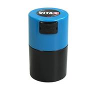 Vitavac - 5g to 20 grams Vacuum Sealed Container - Light Blue Cap & Black Body