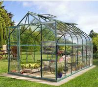 Vitavia Colorado 11500 Greenhouse 8Ft 5"x14Ft 7" (2.6X4.5M) Toughened Glass Double Doors Curved Eaves Steel Base & Staging Table