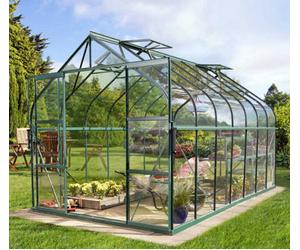 Vitavia Colorado 11500 Greenhouse 8Ft 5"x14Ft 7" (2.6X4.5M) Toughened Glass Double Doors Curved Eaves Steel Base & Staging Table
