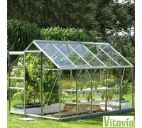 Vitavia Vermont 6200 6Ft 2" X 10Ft 4" (2 X 3.2 M) Greenhouse Package Toughened Glass, Aluminium Frame, Steel Base & Staging Table