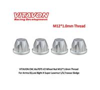 VITAVON CNC Alu7075 V2 Wheel Nut Silver M12*1.0mm Thread For Arrma 6S Losi 8ight-X Super Lasernut 1/6 Traxxas Sledge - Vitavon