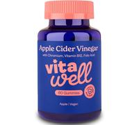 Vitawell Apple Cider Vinegar Gummies - 1000mg with The Mother | Complex Formula - B12 + Folic Acid + Beetroot Extract | 60 Vegan Flavoured Gummies | Digestive Health and Metabolism Support