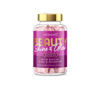 Vitawell Beauty Shine & Glow Gummies Berry Vegetarian Multivitamin (60 Gummies) with Biotin, Zinc, Selenium & Vitamin E | 2 Gummies Daily