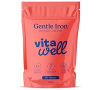 Vitawell Iron Tablets High Strength 14mg with Vitamin C, B6, B12 & Folic Acid | Supports Energy, Reduces Tiredness & Fatigue | Iron Supplements for Women & Men | UK Made (90 Tablets)