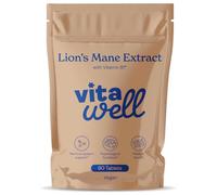 Vitawell Lion’s Mane Supplement 2000mg with Vitamin B1 & Black Pepper | 3 Months Supply | 12:1 Lion’s Mane Mushroom Extract | UK-Made for Mental Performance & Nervous System Support (90 Tablets)