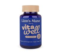 Vitawell Lions Mane Gummies with Ginkgo Biloba, Pantothenic Acid for Mental Performance | High Strength Mushroom Gummies | Lions Mane Supplement for Men & Women