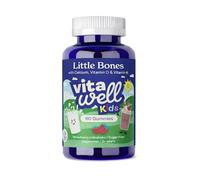 Vitawell Little Bones Calcium & Vitamin D Gummies - Strawberry Milkshake Flavour | 1 Month Supply | Chewable Calcium Supplement | Healthy Bones & Teeth | 3+ Years