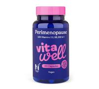 Vitawell Perimenopause Supplement for Women - Vitamins D3, B6, B12 & C - Hormonal Activity, Psychological & Immune Support - Vegan Women’s Daily Wellness Capsules