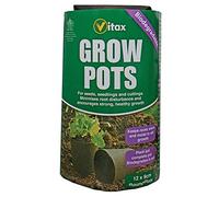 VITAX 6VPGP1 Bio Degradable Grow Round Pots, Black, 8 cm