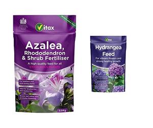 Vitax Azalea, Rhododendron & Shrub Fertilizer 0.9kg Pouch and Vitax 6HF1 1 kg Hydrangea Feed - N/A