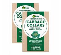Vitax Biodegradable Cabbage Collars Protection Against Cabbage Root Fly Eco-Friendly Suitable For Organic Gardening 2 Pack Of 30