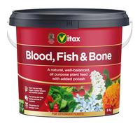 Vitax Blood Fish & Bone Organic Based Fertiliser 5kg Tub | Slow Release NPK 5-5-6 General Purpose Plant Food | Promotes Root Growth & Fruit Ripening for Vegetables Flowers & Shrubs | Yield Booster