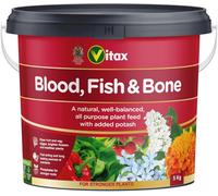 Vitax Blood Fish & Bone 5Kg Tub Organic-Based Fertiliser With Nitrogen Phosphate Potash For Healthy Plants