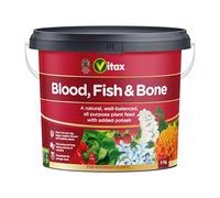 Vitax Blood Fish & Bone, Organic-Based, General Purpose Fertiliser, Suitable For Fruit, Vegetables & Flowers, Slow Release, Promotes Root Growth- 5Kg